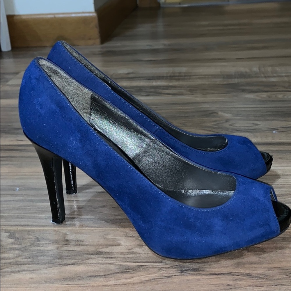 Blue Velour Heels